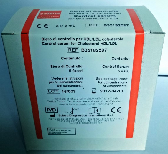 Control serum for Cholesterol HDL LDL